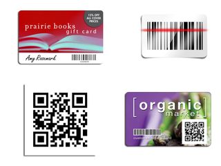 Personalização de cartões com códigos de barra e QR