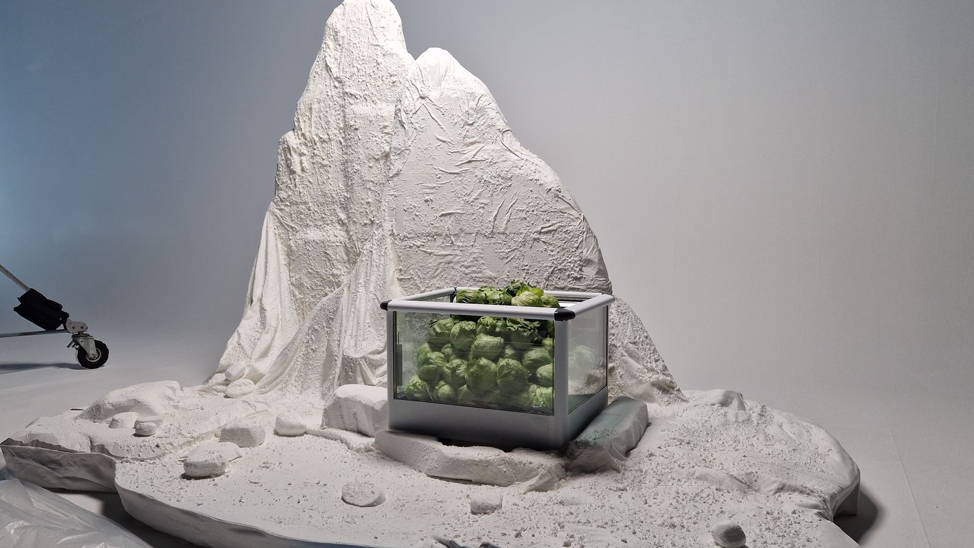 Konstruktion eines Eisbergs für einen Werbedreh