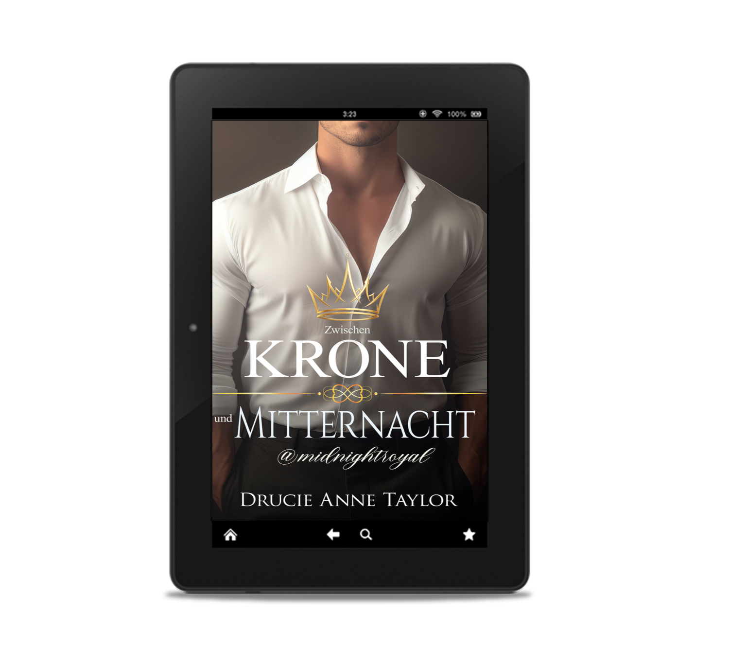 Cover des Buches Zwischen Krone und Mitternacht: @midnightroyal, die Grafik dient als Link zur Detailseite