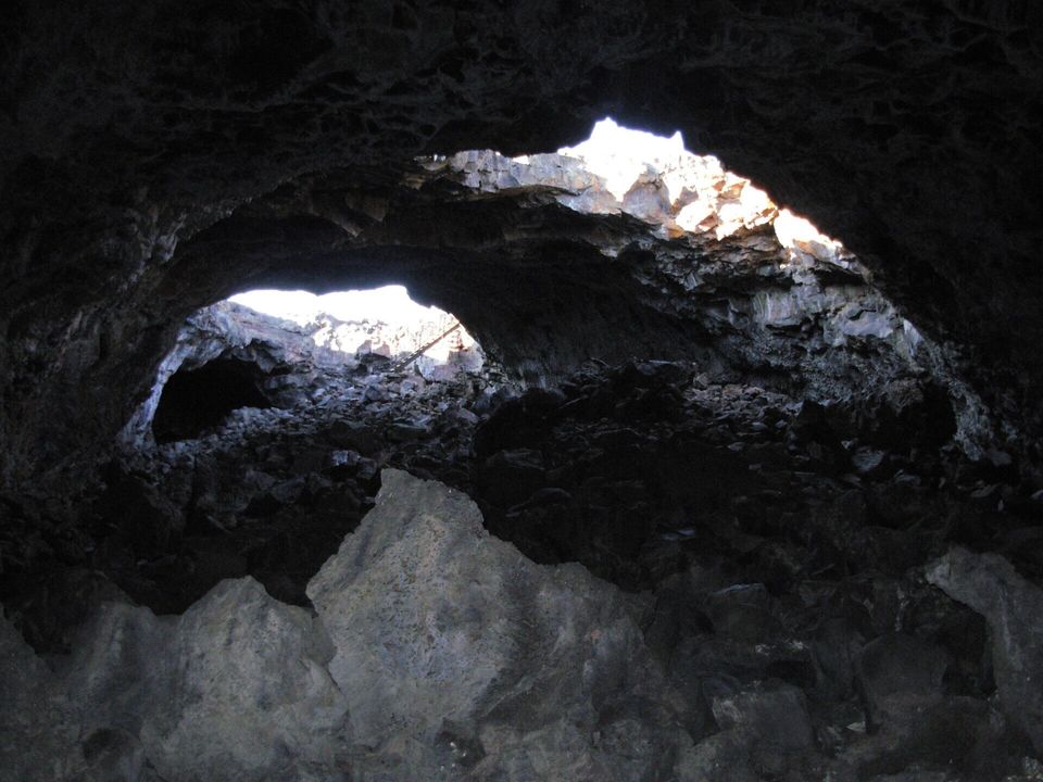 Craters of the Moon Hiking Trails - View inside Indian Tunnel