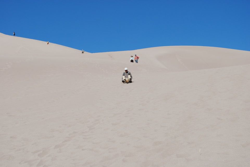 Great Sand Dunes Activities - Sand Sledding down High Dune