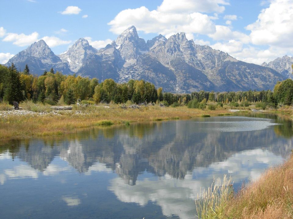 Grand Teton Trails - Grand Teton Range from Schwabacher's Landing