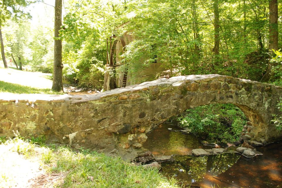 Hot Springs National Park Trails - Stream and Mill Wheel near Ricks Pond