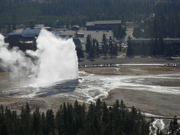 Yellowstone Adventures - Old Faithful from Observation Point