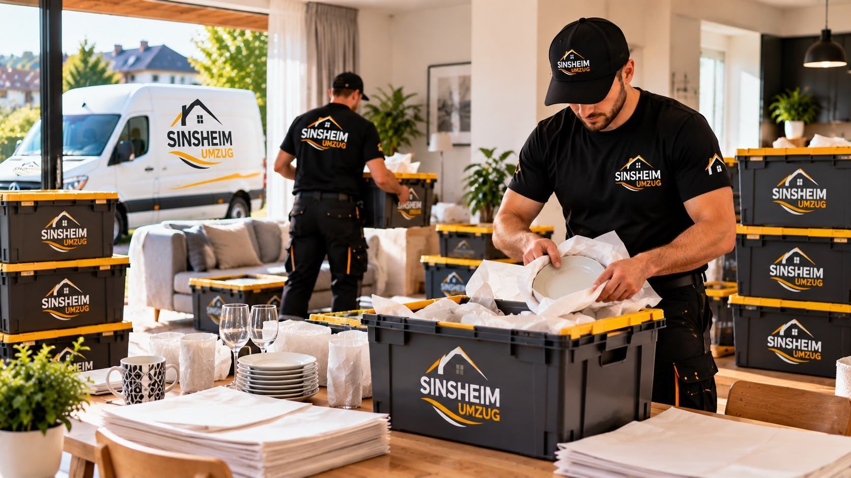 Wir helfen Ihnen beim Verpacken.