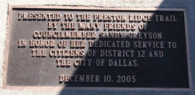 commemorative plaque for the trail