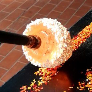 gartenkugel auf abringen bzw. aufnahme des glasgranulat aufnahme