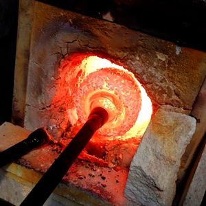 gartenkugel wieder erhitzen am glasschmelzofen