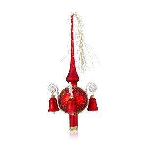 umsponnene Christbaumspitze rot matt