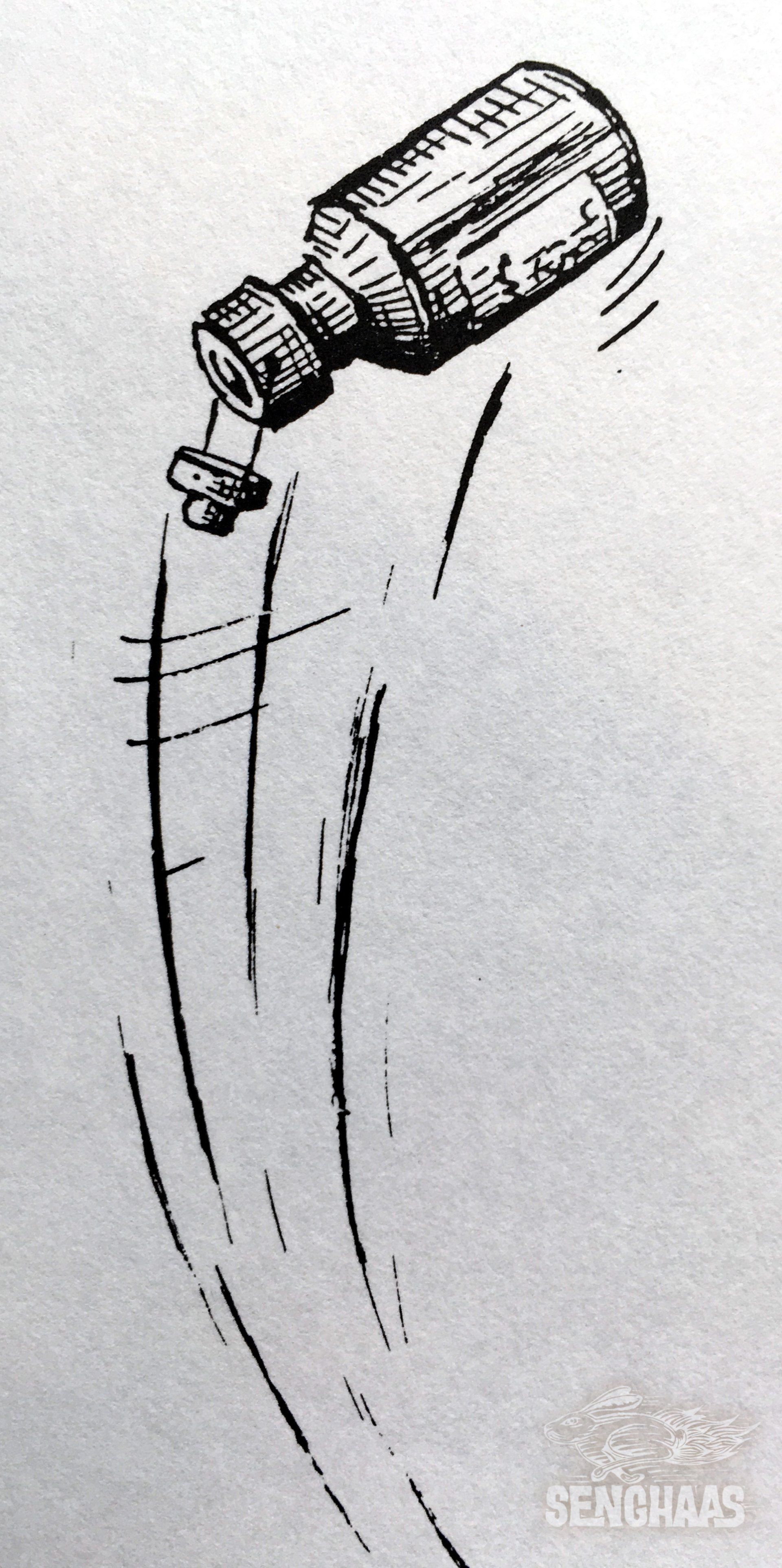 Fliegende Bierflasche