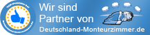 Blaues Banner Logo “Wir sind Partner von Deutschland-Monteurzimmer.de”