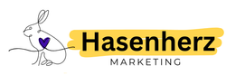 Logo Hasenherz Marketing mit einem Hasen und einem Herz
