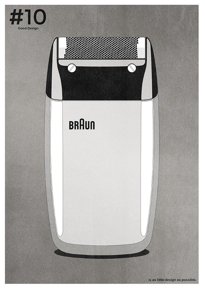 Good Design S60 shaver Braun Dieter Rams risograph print