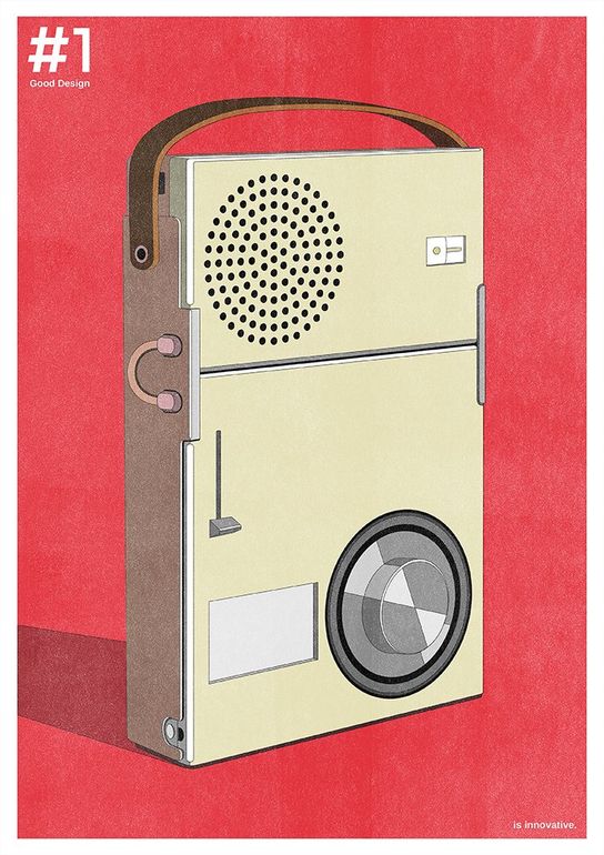 TP1 Braun by Dieter Rams illustration risograph art poster by haus der riso