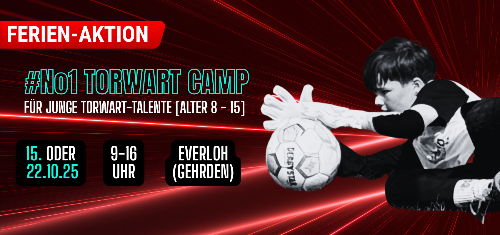 Junges Torwart-Talent nimmt am Torwart Camp in der Region Hannover in den Herbstferien 2025 teil