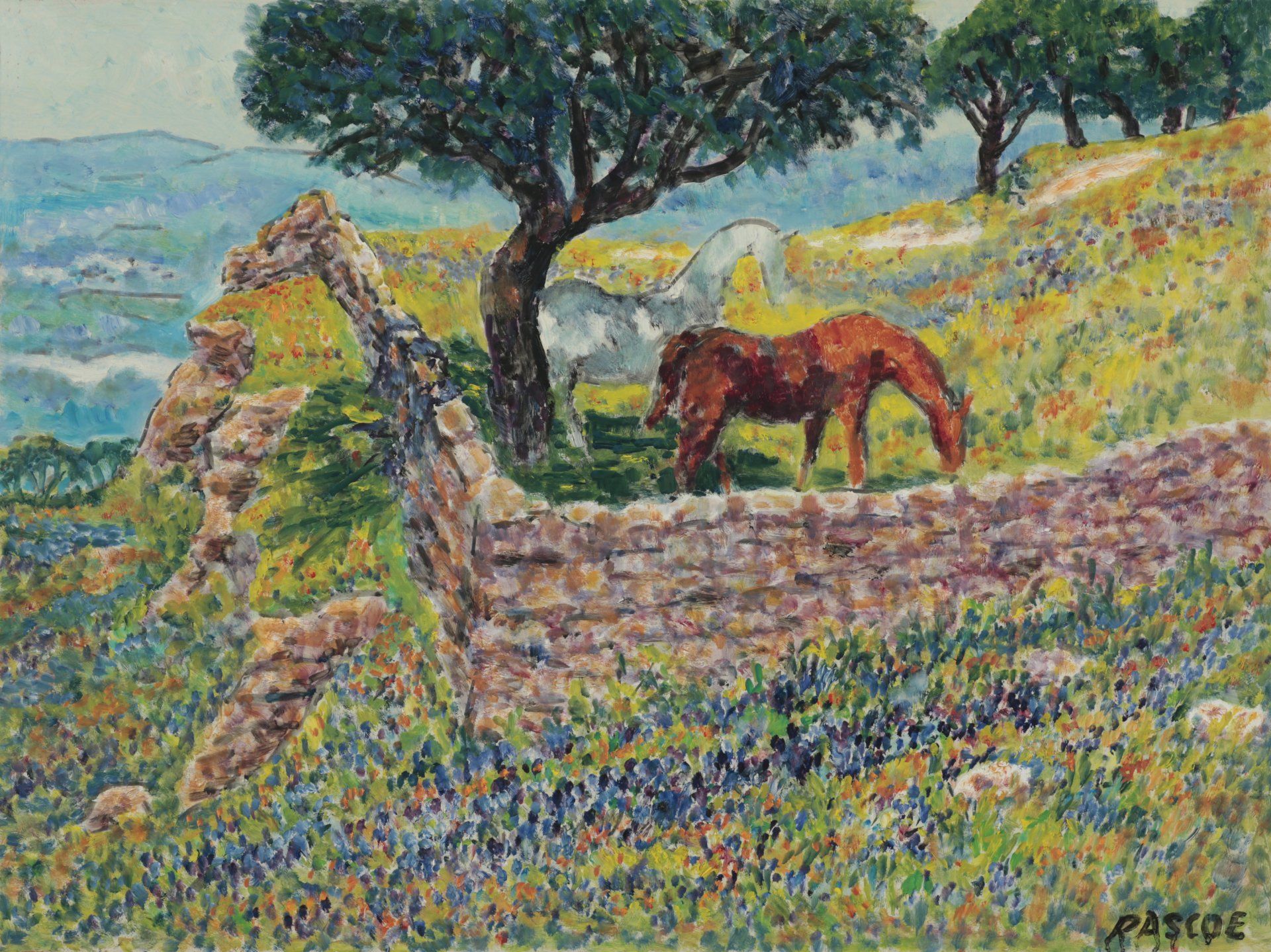 Country Wall and Horses Stephen Rascoe
