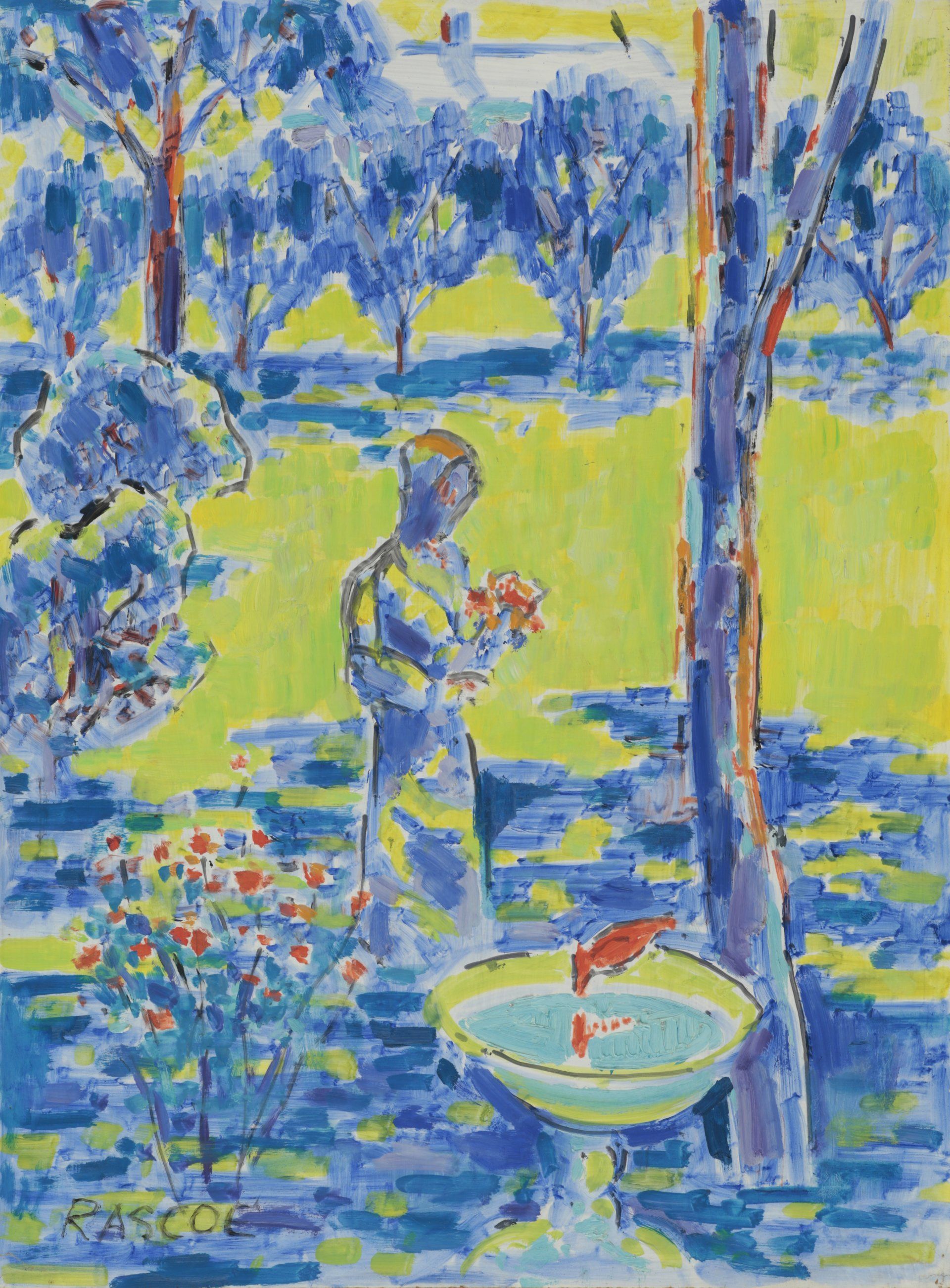 Red Bird at the Bird Bath Stephen Rascoe