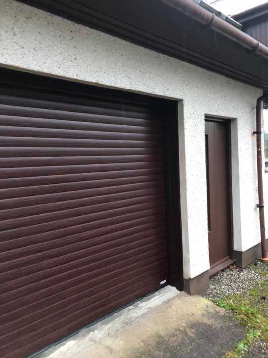 roller garage door dark