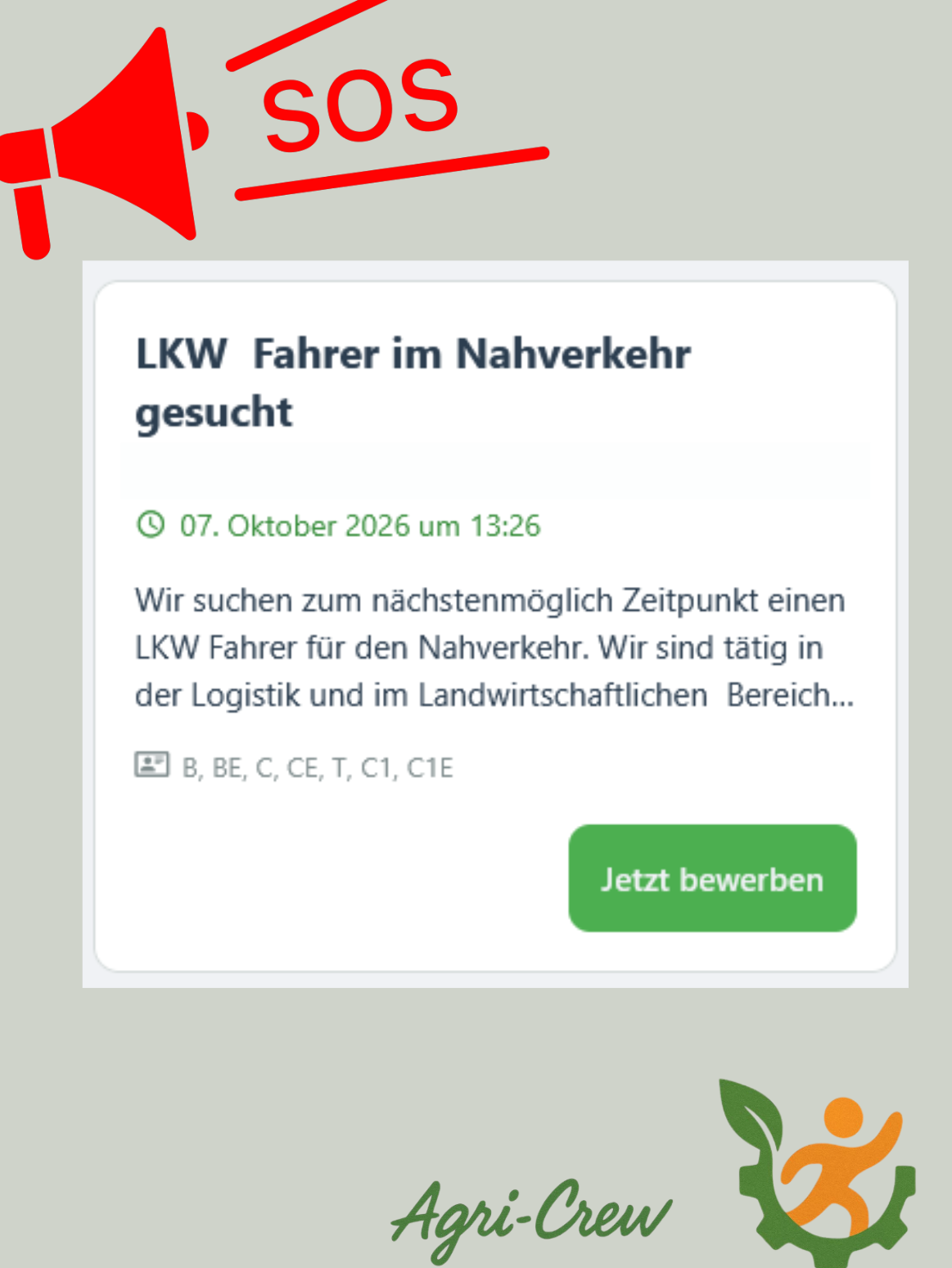 Berufskraftfahrer im Nahverkehr gesucht (m/w/d) bei Agri-Crew
