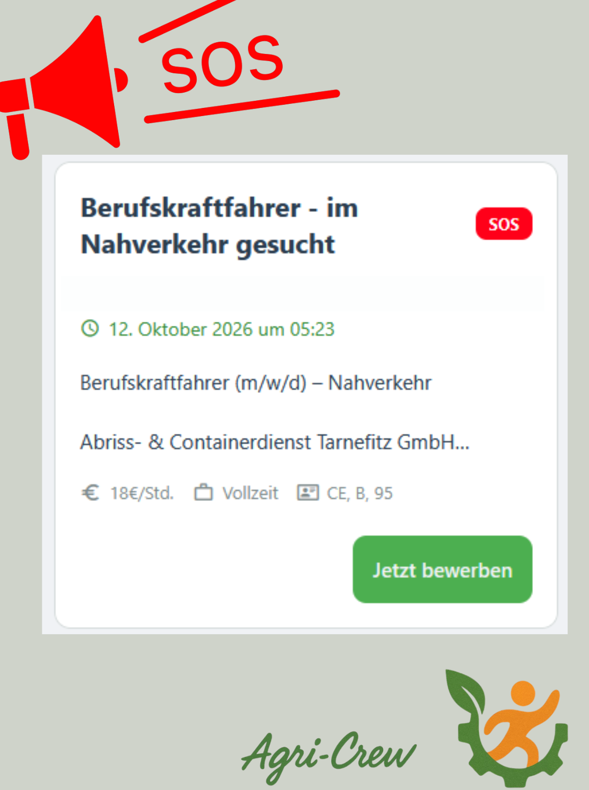 Berufskraftfahrer im Nahverkehr gesucht (m/w/d) bei Agri-Crew