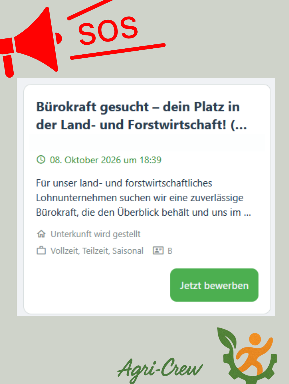 Bürokraft in der Landwirtschaft gesucht bei Agri-Crew
