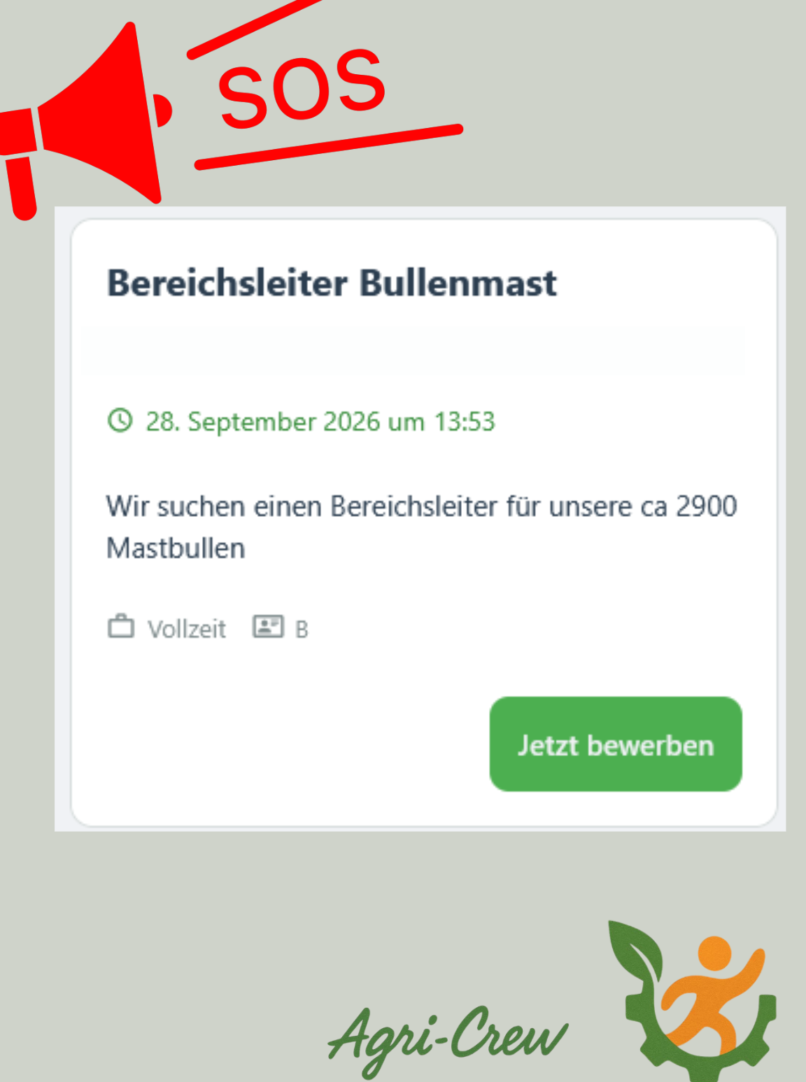 Bereichsleiter Landwirtschaft gesucht. Agrarbürojobs bei Agri-Crew