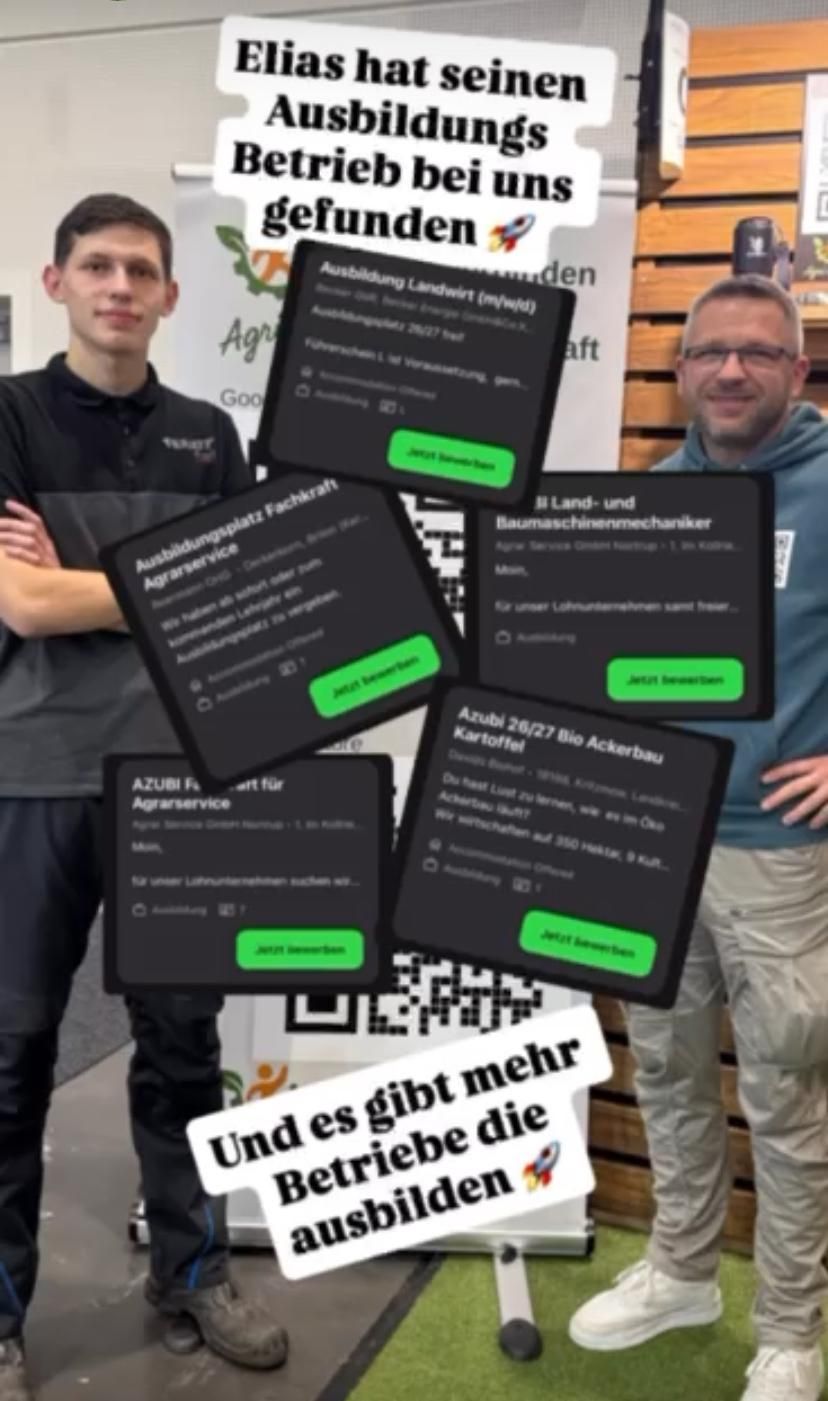 Elias hat seinen Ausbildungsplatz bei Agri-Crew gefunden. Ausbildung Landwirtschaft