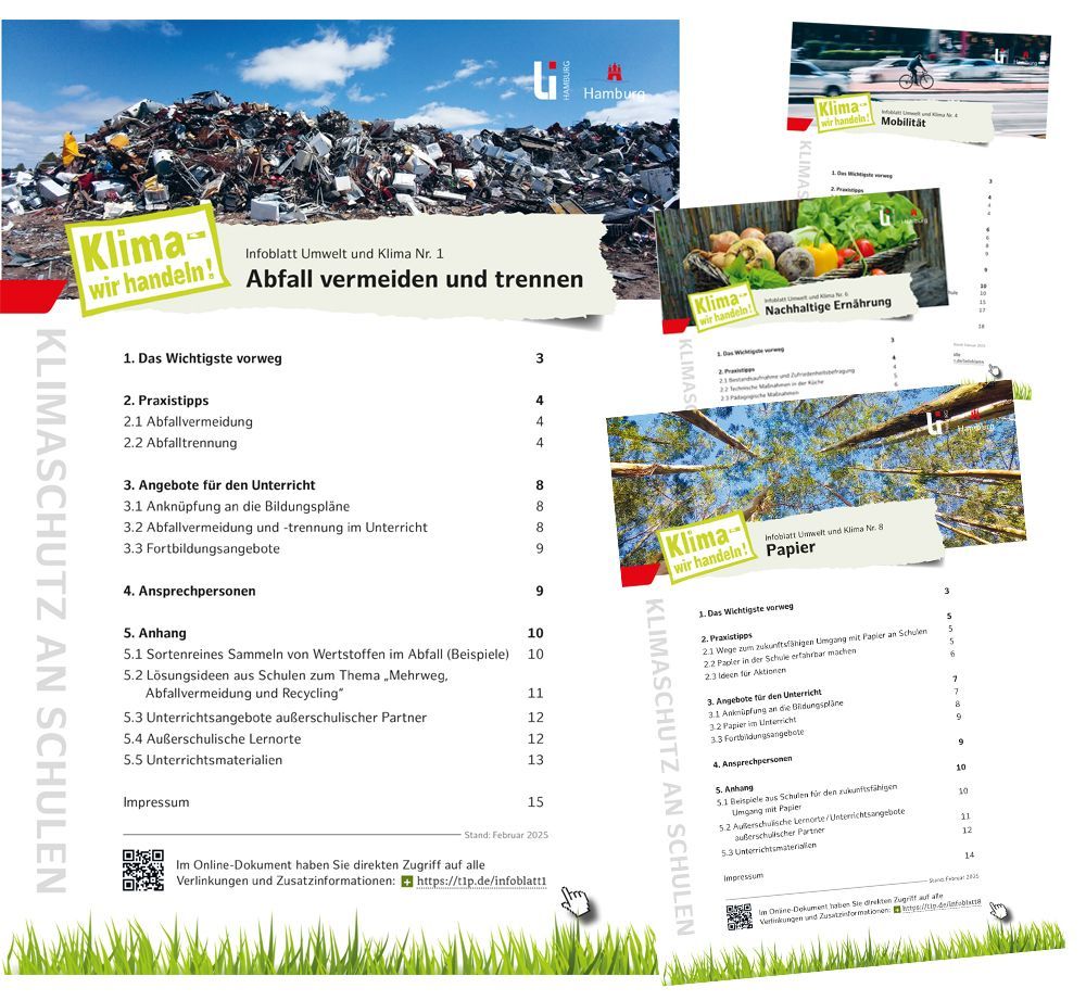 Infoblätter Klimaschutz an Schulen