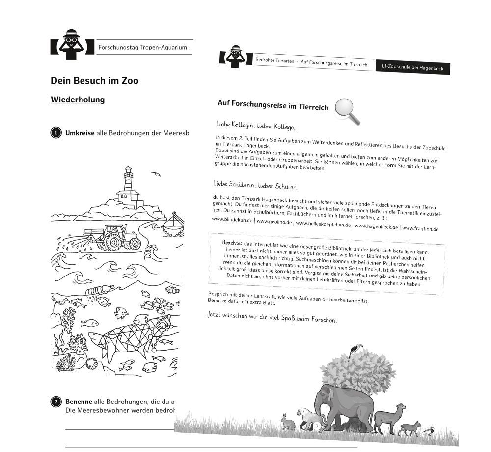 Arbeitsunterlagen für die LI-Zooschule Hamburg