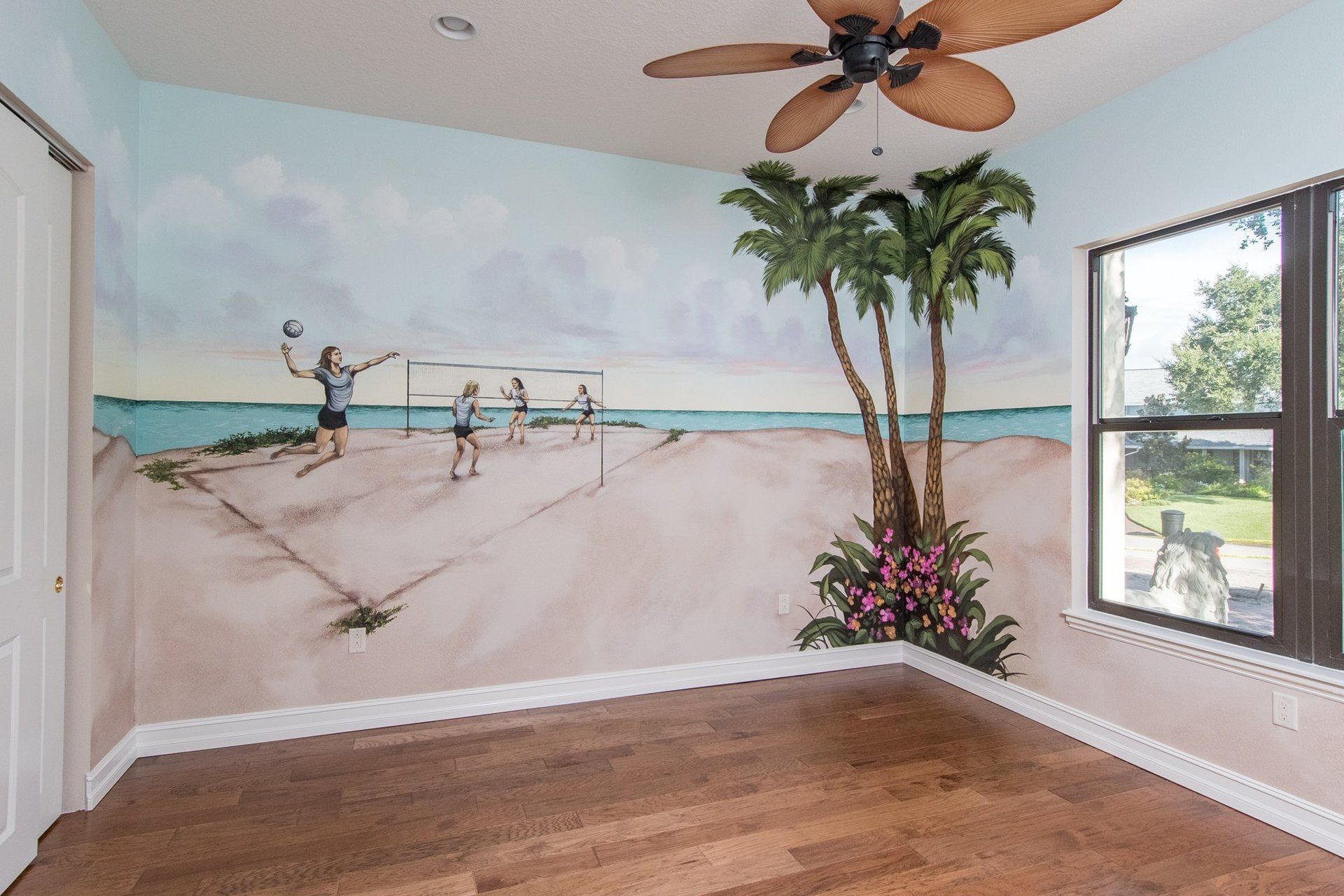 Bedroom with beach Wall paper