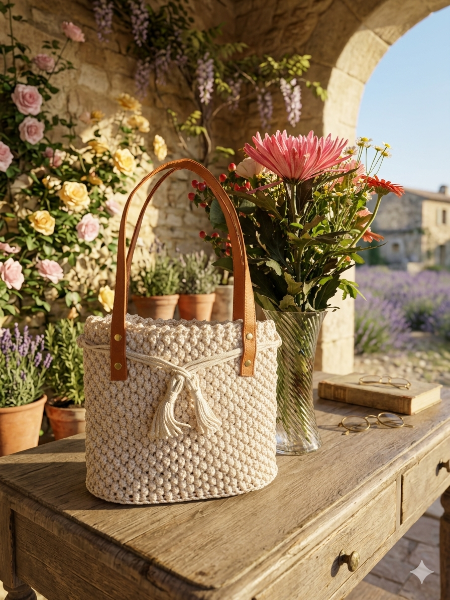 elegante gehäkelte Handtasche