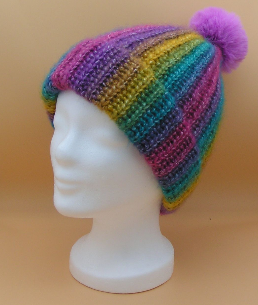 Häkelmütze, bunter Farbverlauf