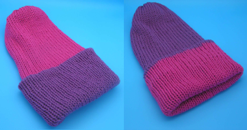 gestrickte Wendemütze