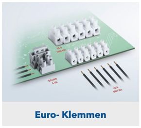 Europklemmen mit und ohne Drahtschutz