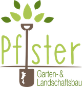 Logo Gartenbau Pfister mit Schaufel und Baum