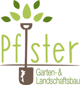 Logo Gartenbau Pfister mit Schaufel und Baum