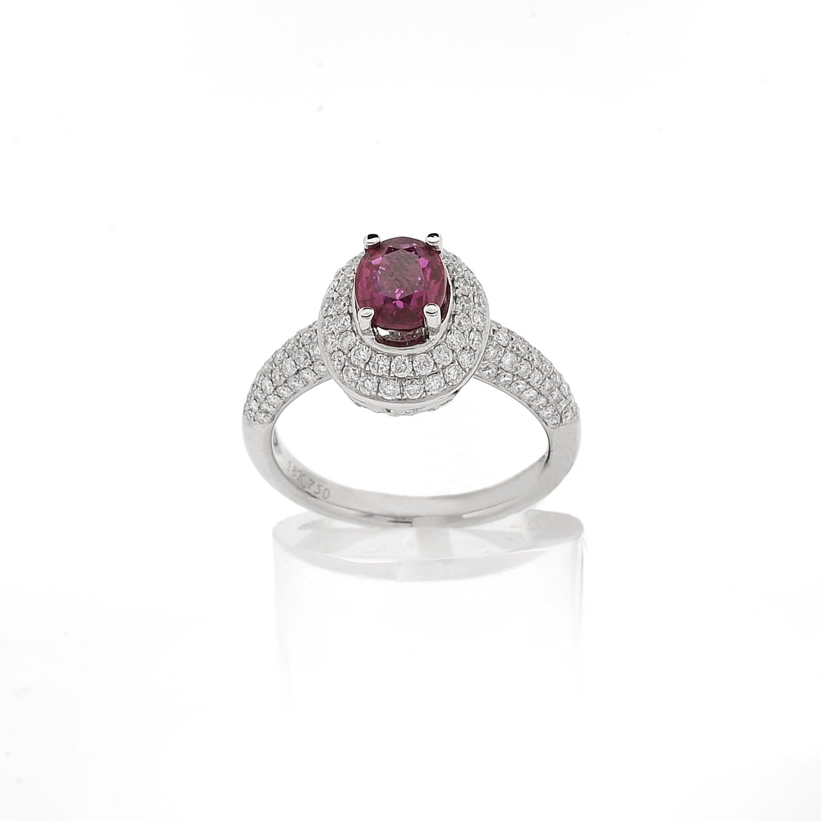 Anello in Oro 18 kt con Diamanti e Rubino