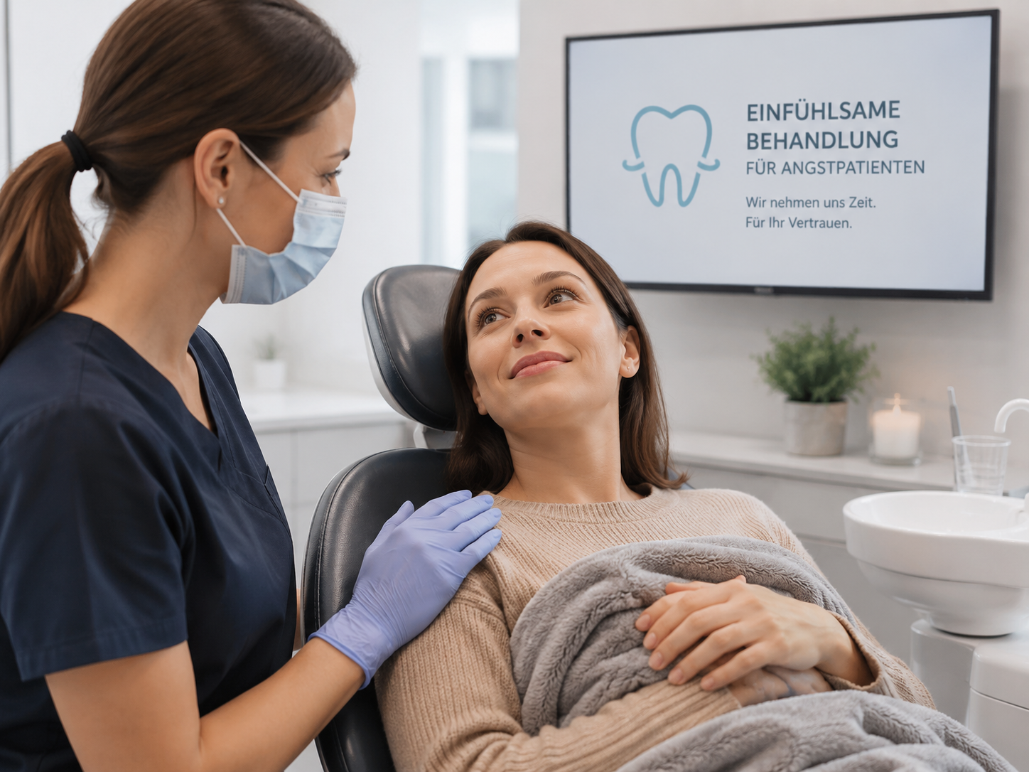 Einfühlsame Zahnmedizin und sanfte Behandlungskonzepte für Angstpatienten – stressfrei, vertrauensvoll und individuell betreut. Sanfte Behandlung für Angstpatienten in Leichlingen bei Dr. Bodenhausen – einfühlsame Zahnmedizin für entspannte Behandlungen