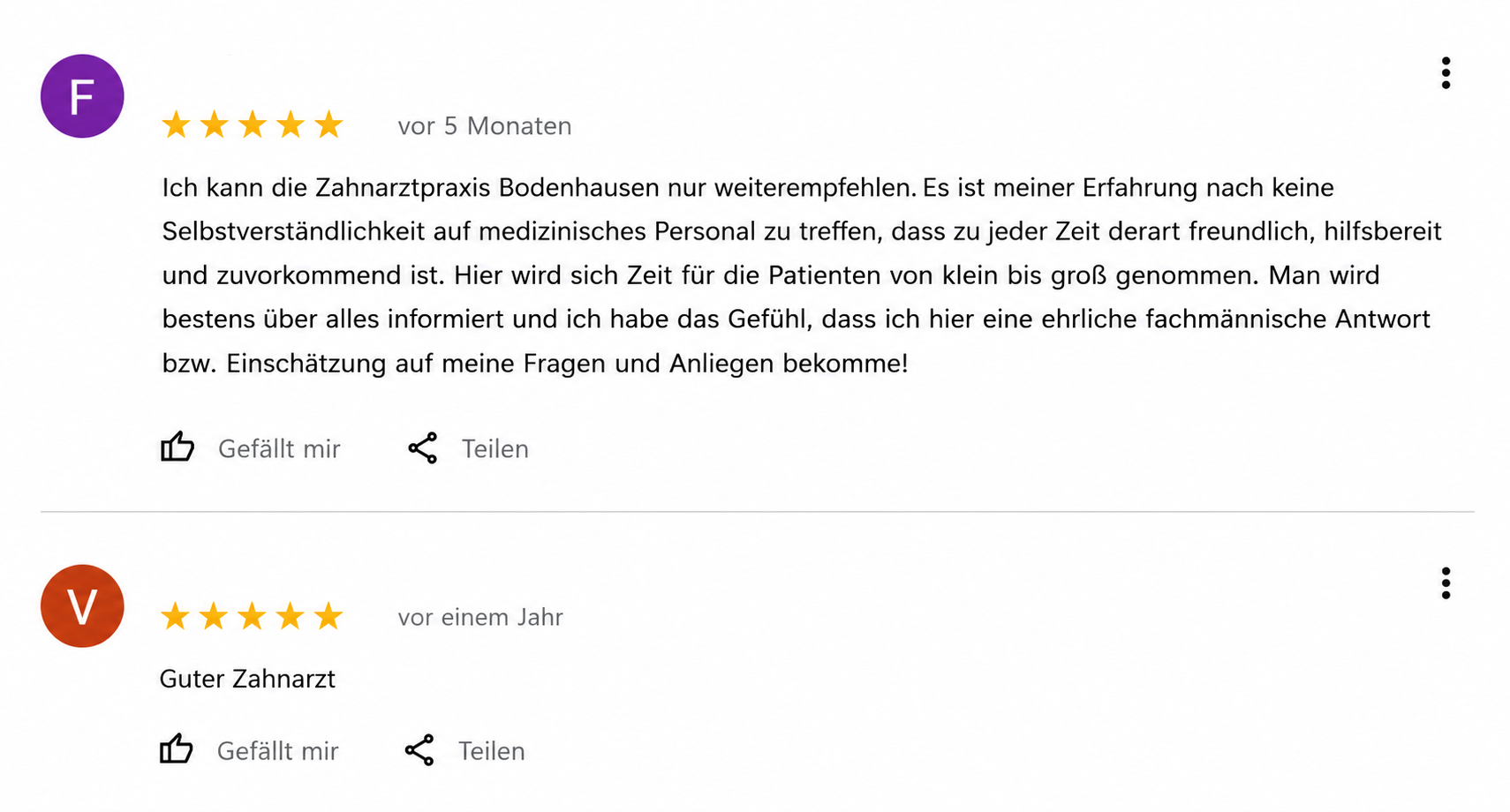 Google Bewertungen für Zahnarztpraxis Dr. Bodenhausen in Leichlingen