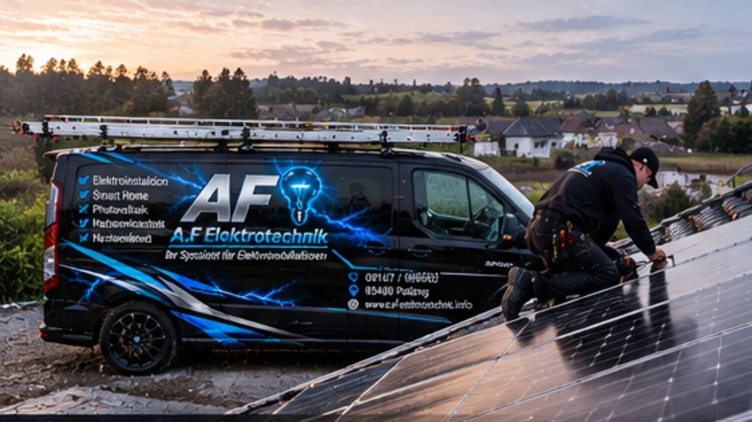 Andreas bei der Arbeit: Photovoltaik und Speicher