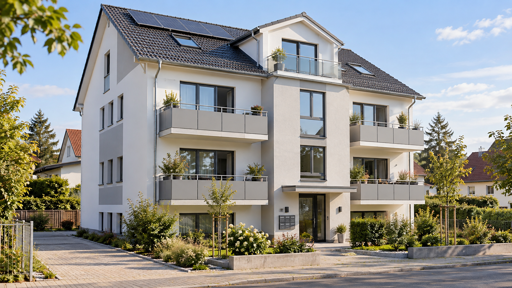 Illustrative Außenansicht: Mehrparteienhaus · 7 Wohneinheiten
