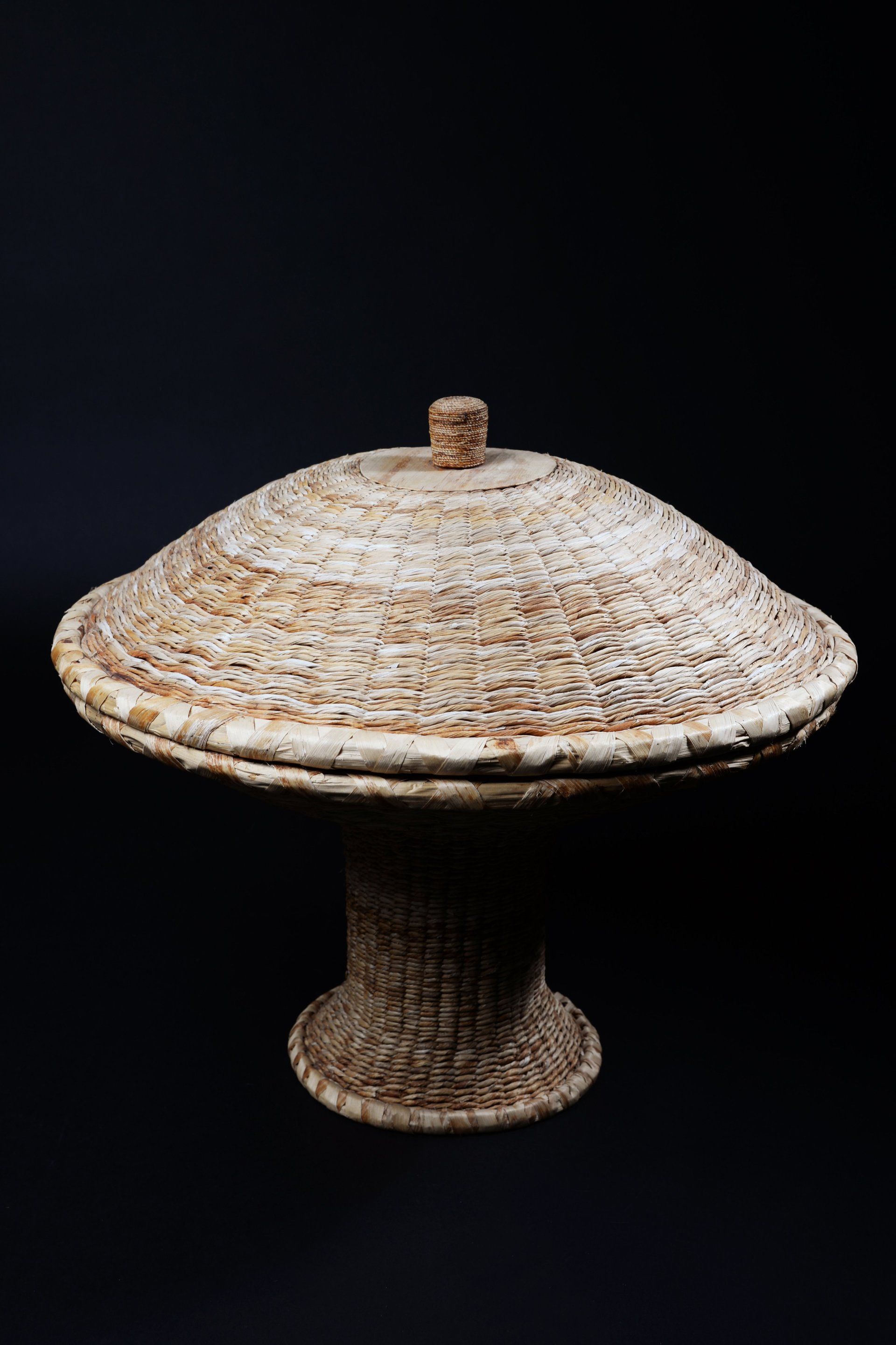 Korb mit Deckel;Korb;Brotkorb rund;Korb aus Bananenblatt;geflochten;Natur;Natur Produkt;Handarbeit