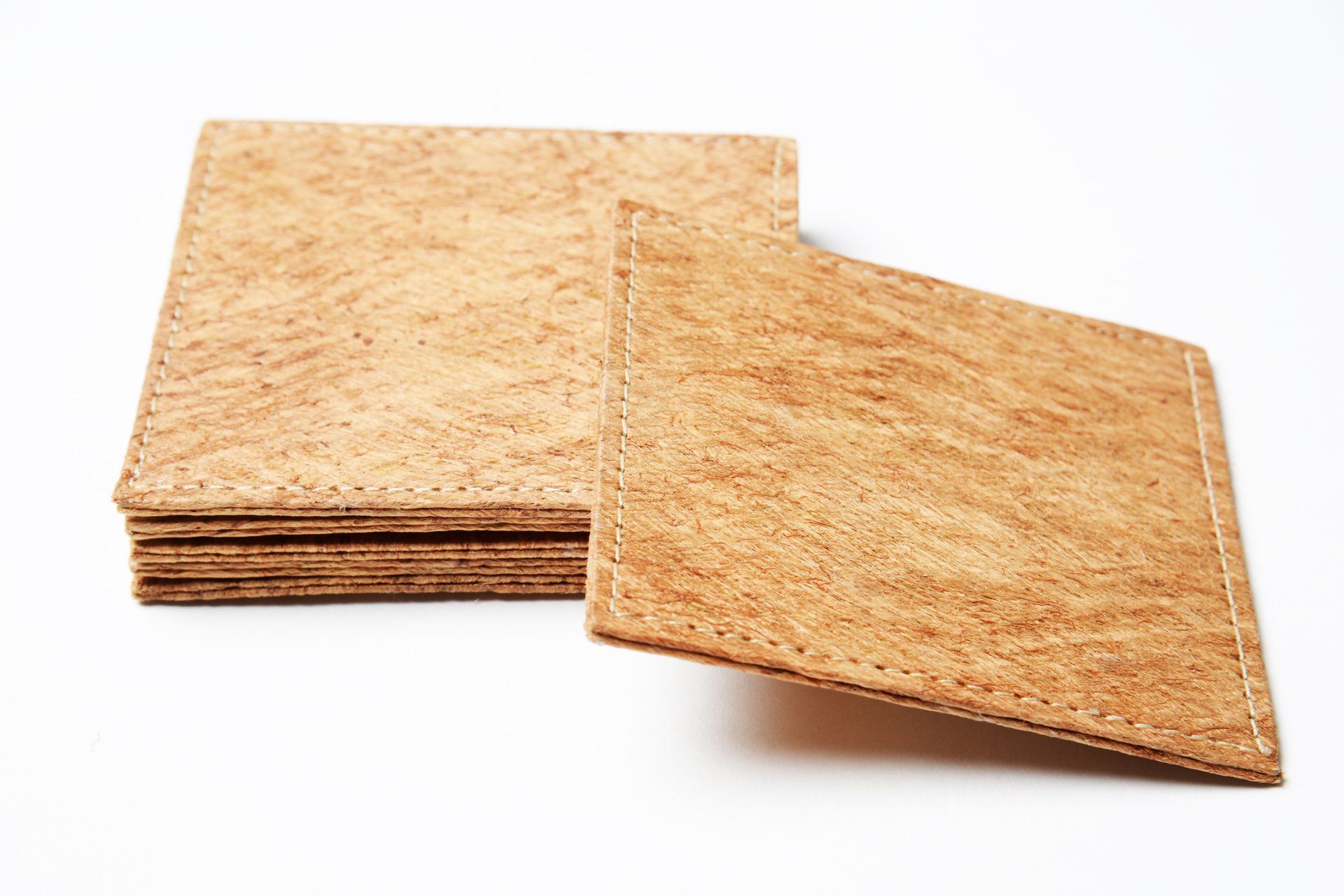 Glasuntersatz;Glasuntersatz quadratisch;Natur;6er Set;Eco;Holzhaut