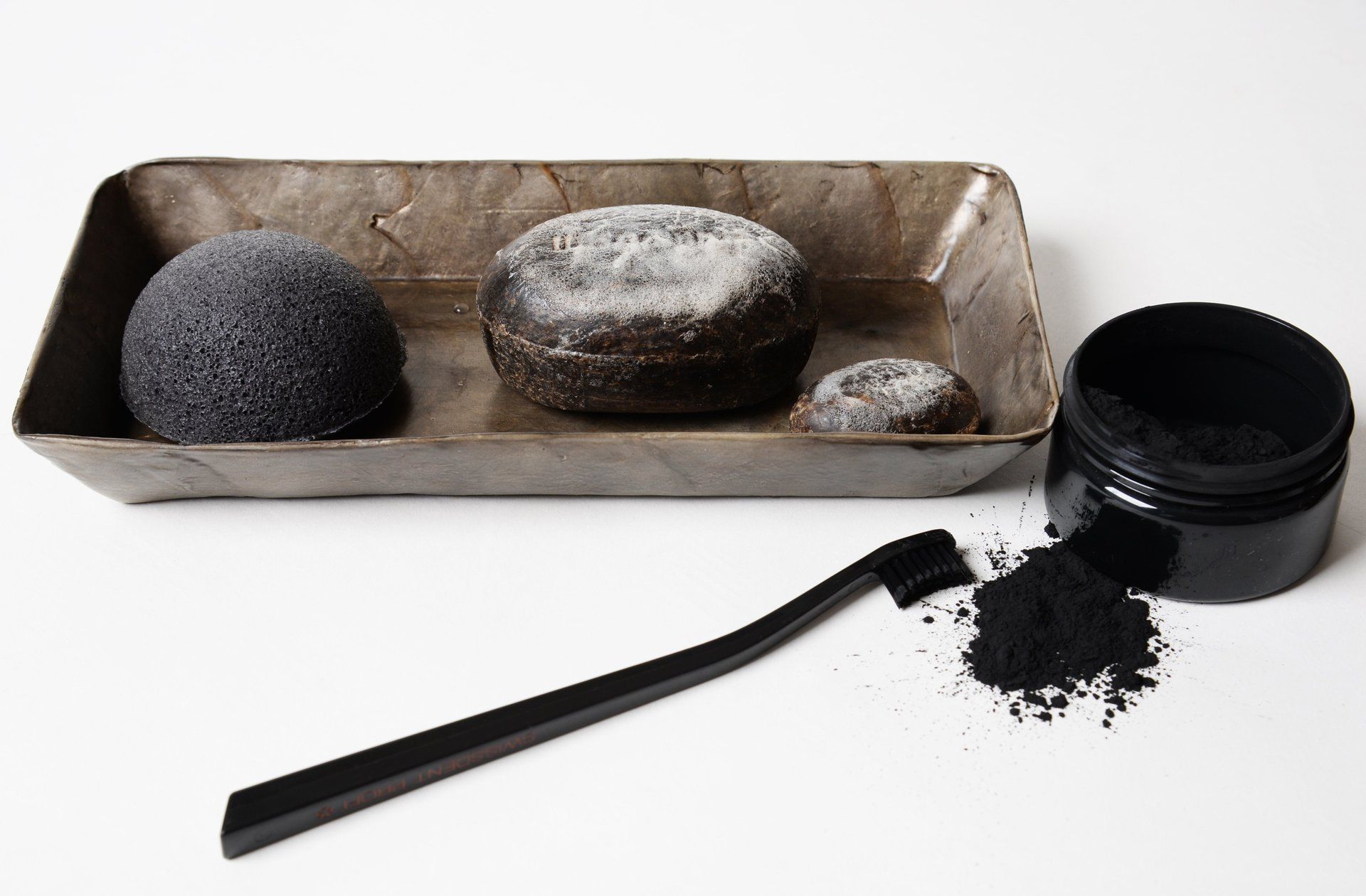 Badzubehör;Badaccessoires;Seifen Halter;Zahnbürste Halter aus Perlmutt grau;Handarbeit