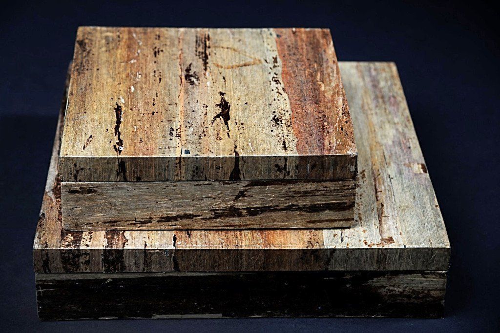 Box mit Deckel quadratisch aus Bananenblatt natur und handgemacht