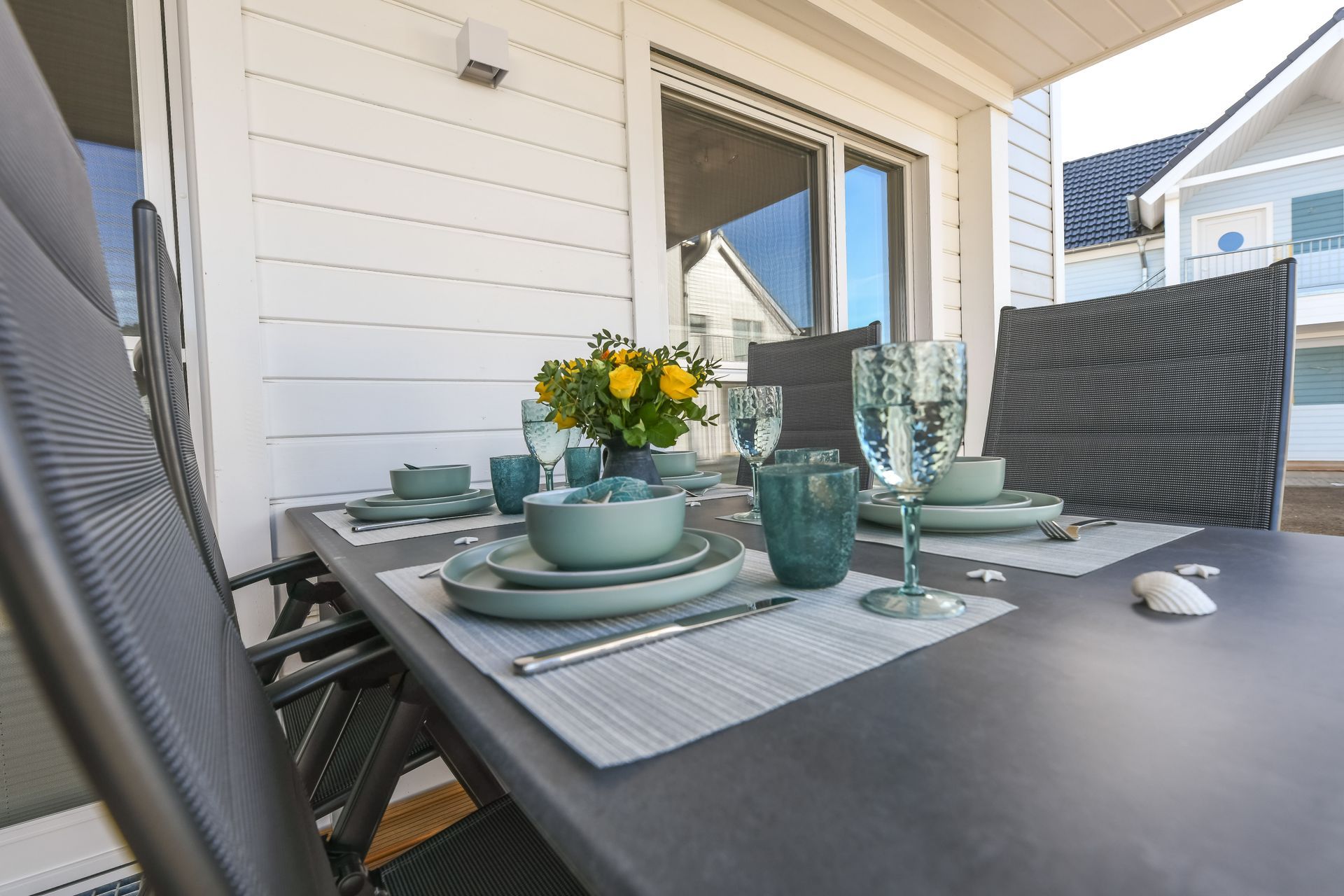 Terrasse überdacht Ferienwohnung Olpenitz 