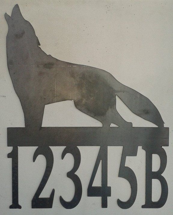 Large Wolf Address Sign