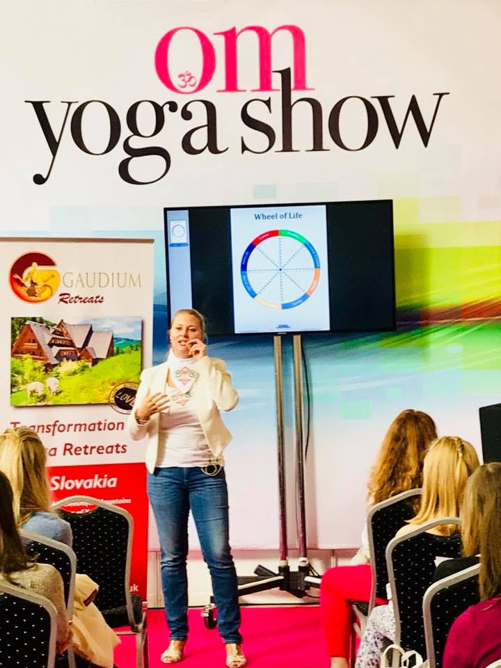 OM yoga show London with Lucia Hoxha LifeStyle Coaching open class