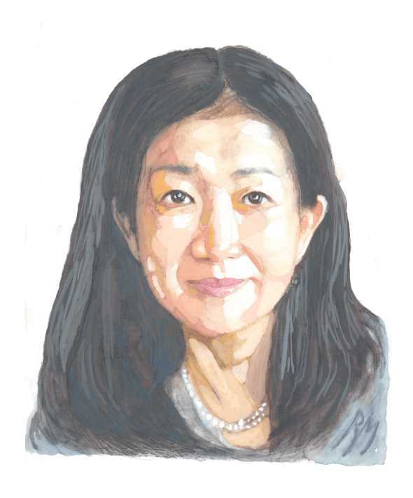 Pintura de retrato de Tómoko Kosugi, violinista, música