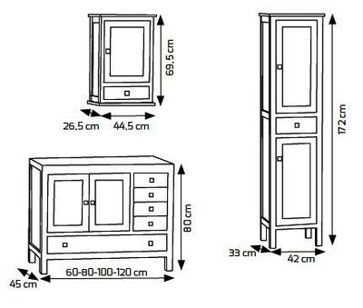 Esquema mueble baño modelo JACA